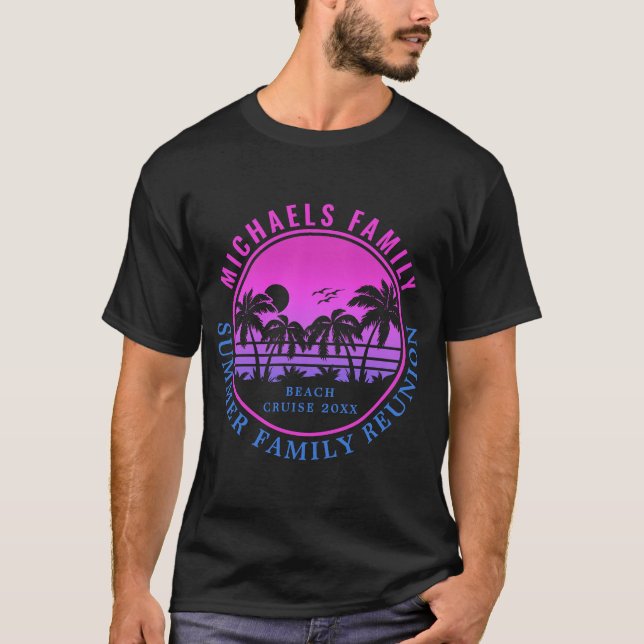 Camiseta Vacaciones familiares de los 60 en la playa de la  (Anverso)