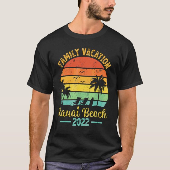 Camiseta Vacaciones familiares de palmeras de época 2022 Ha (Anverso)