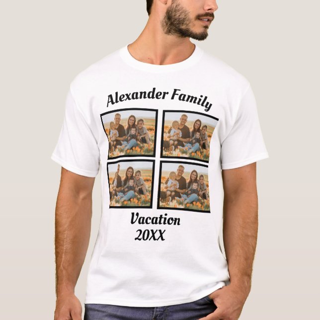 Camiseta Vacaciones familiares de personalizados 4 Foto (Anverso)