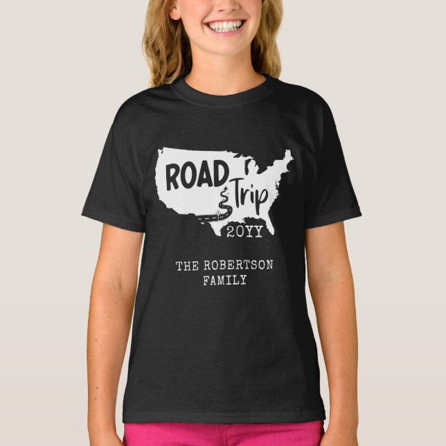 Camiseta Vacaciones familiares de personalizados | Mapa de  (Anverso)