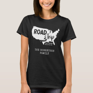Camiseta Vacaciones familiares de personalizados   Mapa de 