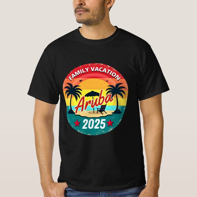 Camiseta Vacaciones familiares en Aruba 2025 (Anverso)