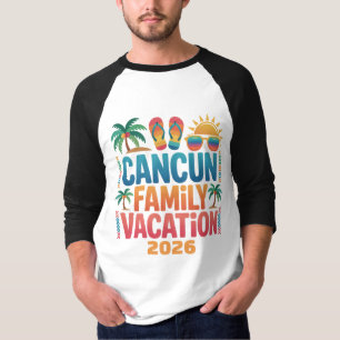 Camiseta Vacaciones familiares en Cancun, viaje a la playa 