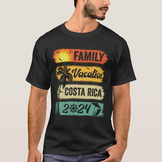 Camiseta Vacaciones familiares en Costa Rica 2024 Divertida (Anverso)