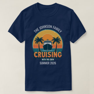 Camiseta Vacaciones Familiares en Crucero Retro Puestas de 
