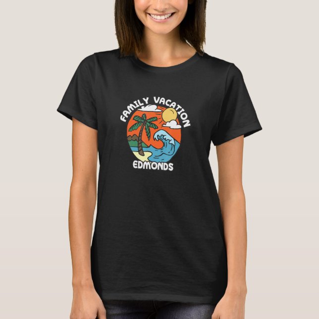 Camiseta Vacaciones familiares en Edmonds Beach Washington  (Anverso)