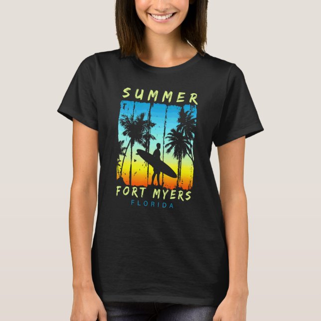 Camiseta Vacaciones familiares en Florida Fort Myers Sunset (Anverso)