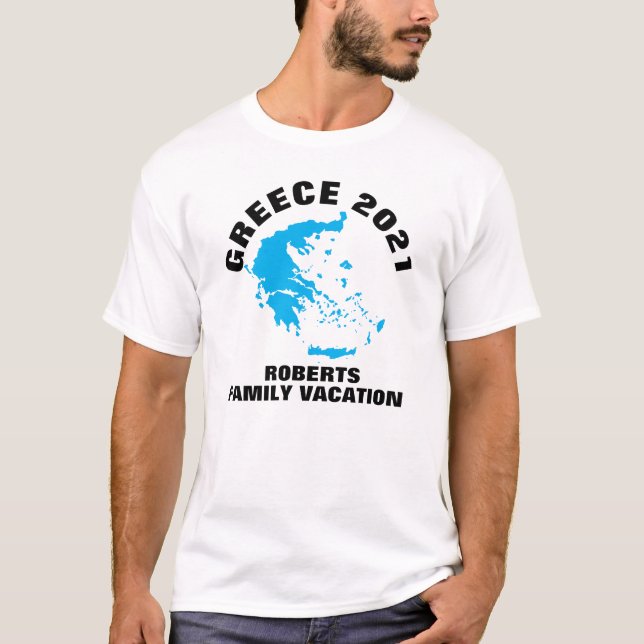 Camiseta Vacaciones familiares en Grecia 20xx [Nombre] (Anverso)