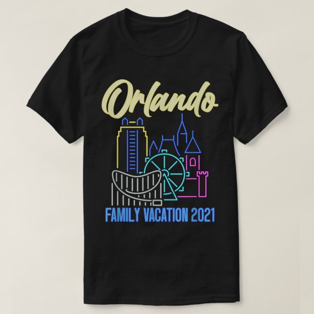 Camiseta Vacaciones familiares en Orlando 2021 (Diseño del anverso)