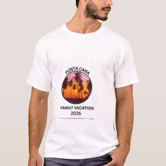 Camiseta Vacaciones Familiares en Punta Cana Atardecer de P