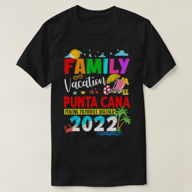 Camiseta Vacaciones familiares en Punta Cana haciendo Recue (Diseño del anverso)