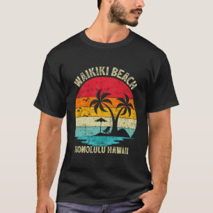 Camiseta Vacaciones familiares Honolulu Hawaii Waikiki Beac