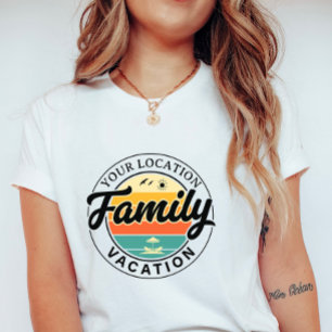 Camiseta Vacaciones Familiares Personalizadas; Insignia Ret