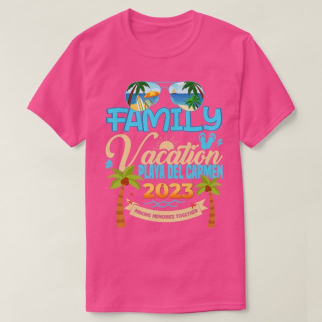 Camiseta Vacaciones Familiares Playa Del Carmen 2023 México (Diseño del anverso)