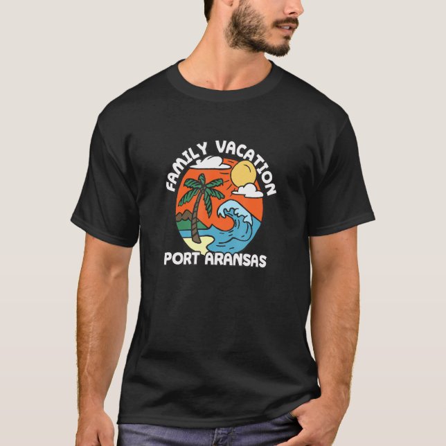 Camiseta Vacaciones familiares Port Aransas Beach Texas Bea (Anverso)