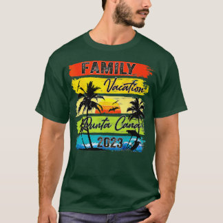 Camiseta Vacaciones familiares Punta Cana 2023 Summer Retro