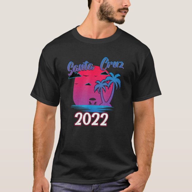 Camiseta Vacaciones familiares Retro Santa Cruz Beach 2022  (Anverso)