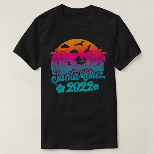 Camiseta Vacaciones familiares Retro Santa Cruz Beach 2022  (Diseño del anverso)