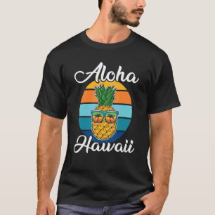 Camiseta Vacaciones familiares retro Sunset Pineapple Aloha