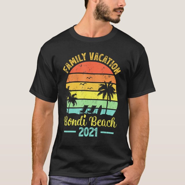 Camiseta Vacaciones familiares retro vintage 2021 Australia (Anverso)