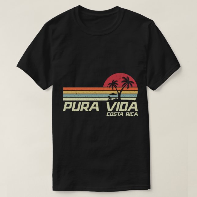 Camiseta Vacaciones familiares retro vintage Costa Rica Pur (Diseño del anverso)