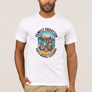 Camiseta Vacaciones Familiares Santa Mónica California Coin
