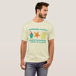 Camiseta Vacaciones familiares Starfish Sandcastle Bucket