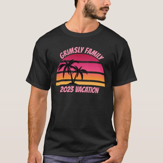 Camiseta Vacaciones familiares tropicales (Anverso)