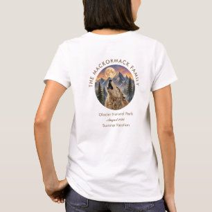 Camiseta Vacaciones Familiares Verano Lobo Salvaje Montaña 