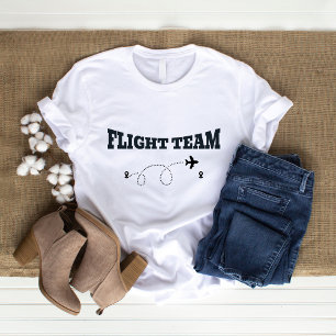 Camiseta Vacaciones Familiares Viaje Equipo de Vuelo Negro