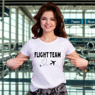 Camiseta Vacaciones Familiares Viaje Equipo de Vuelo Negro 