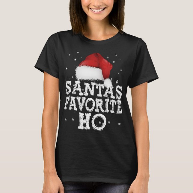 Camiseta Vacaciones favoritas de Navidades Ho Cute en Santa (Anverso)