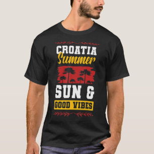 Camiseta Vacaciones Fiestas de verano de Croacia Vibes Hrva