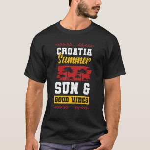 Camiseta Vacaciones Fiestas de verano de Croacia Vibes Hrva