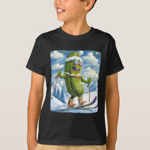 Camiseta Vacaciones nevadas con esquí de fondo para aficion