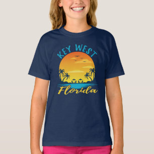 Camiseta Vacaciones retro clave del atardecer del oeste de 