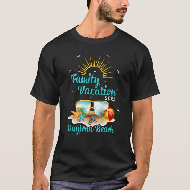 Camiseta Vacaciones Retro Sunset Family 2023 Florida Dayton (Anverso)