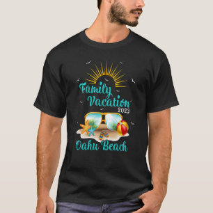 Camiseta Vacaciones Retro Sunset Family 2023 Hawaii Oahu Be