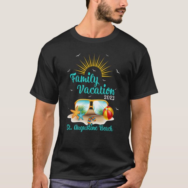 Camiseta Vacaciones Retro Sunset Family 2023 St Augustine B (Anverso)