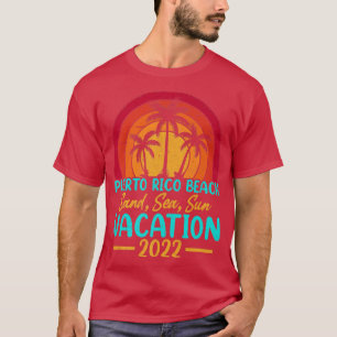 Camiseta Vacaciones Retro Sunset Summer 2022 San Juan Puert
