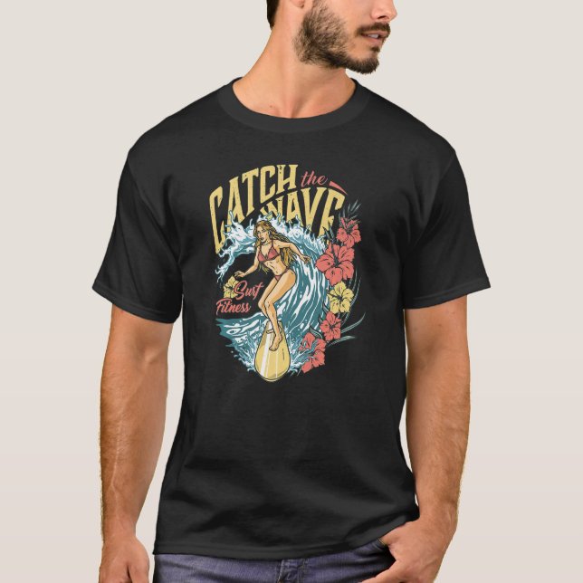 Camiseta Vacaciones Tropicales De Surf Para Surfistas Gráfi (Anverso)