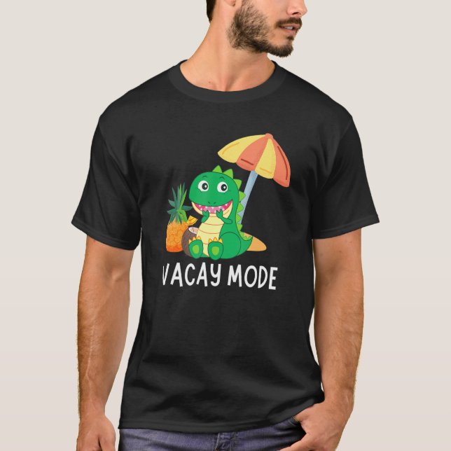 Camiseta Vacaciones Vacay Mode Cute Dinosaur Family (Anverso)