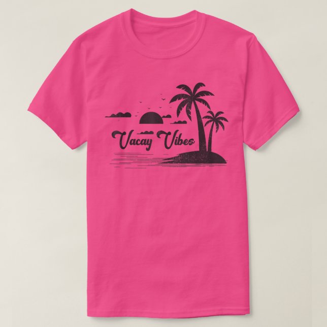 Camiseta Vacaciones veraniegas de Playa de Palmera de Estil (Diseño del anverso)