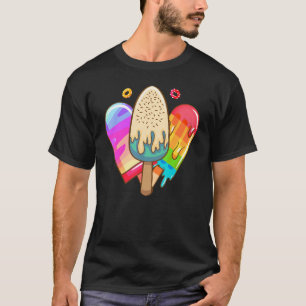 Camiseta Vacaciones Veraniegas Helados Crema Popsicle Hielo
