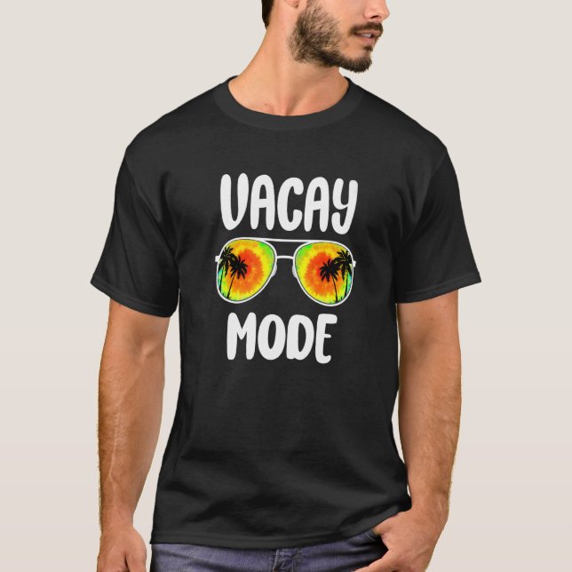 Camiseta Vacaciones Verano Gafas de sol Teja Tye Palm Trees (Anverso)