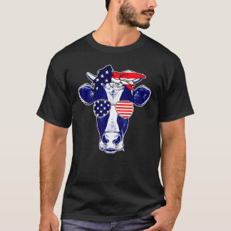 Camiseta Vacas Americanas Granjero Patriótico Vaca 4 De Ju
