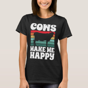 Camiseta Vacas animales de granja me hacen feliz