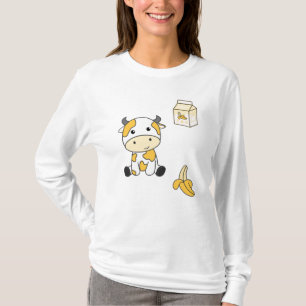 Camiseta Vacas bananeras japonesas Kawaii retro