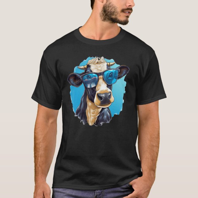 Camiseta Vacas con gafas de sol divertidas (Anverso)