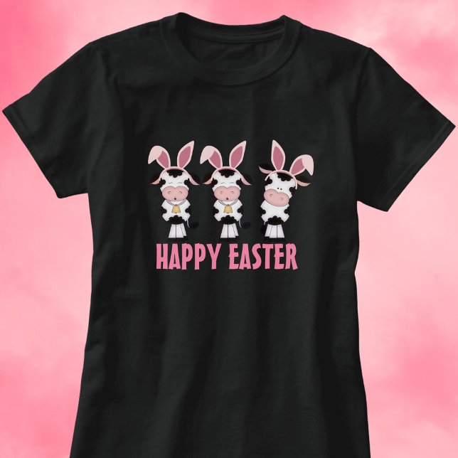 Camiseta Vacas Cuestas Con Conejo De Conejo Rosa Orejas Pas (Subido por el creador)